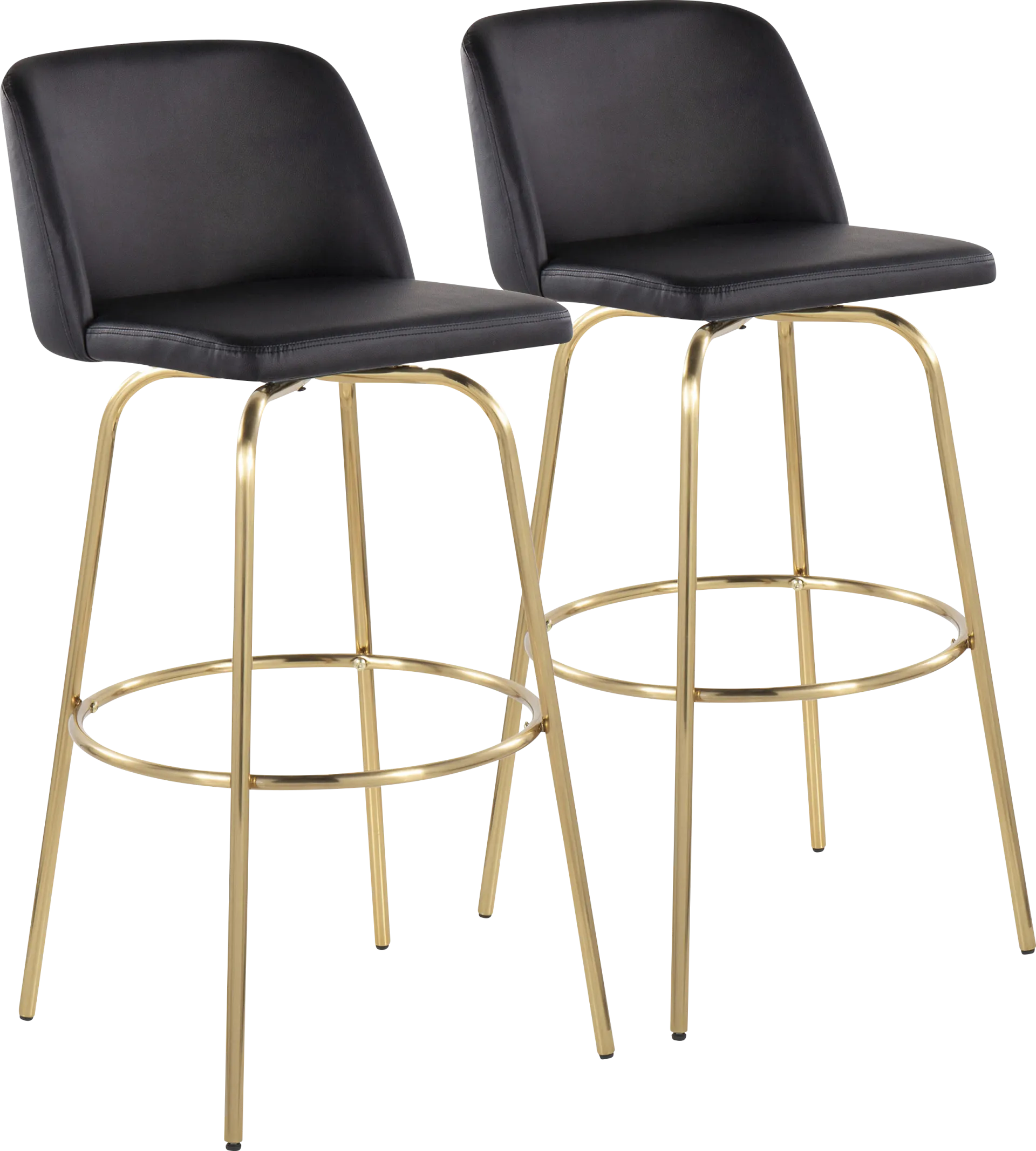 Wymering II Black Swivel Barstool, Set of 2 - Image 1