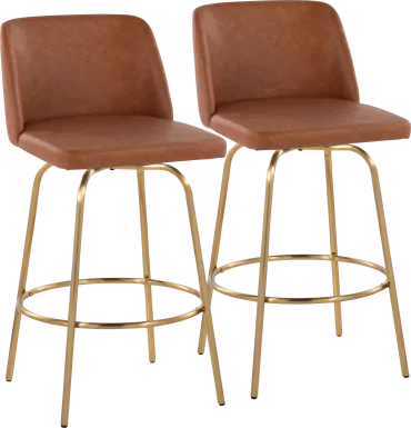 Wymering II Camel Swivel Barstool, Set of 2