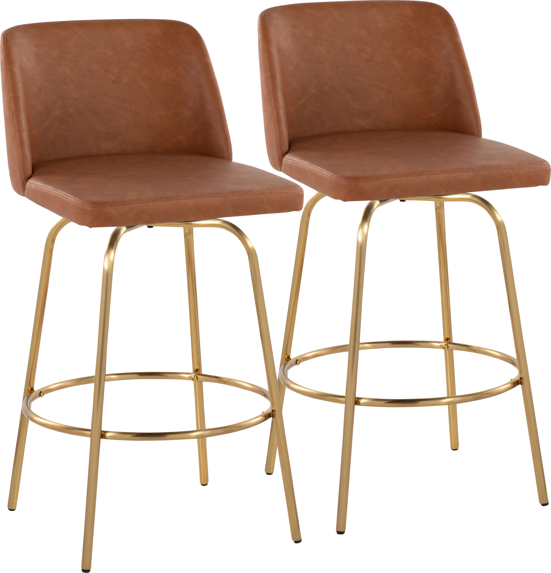 Wymering II Camel Swivel Barstool, Set of 2 - Image 1