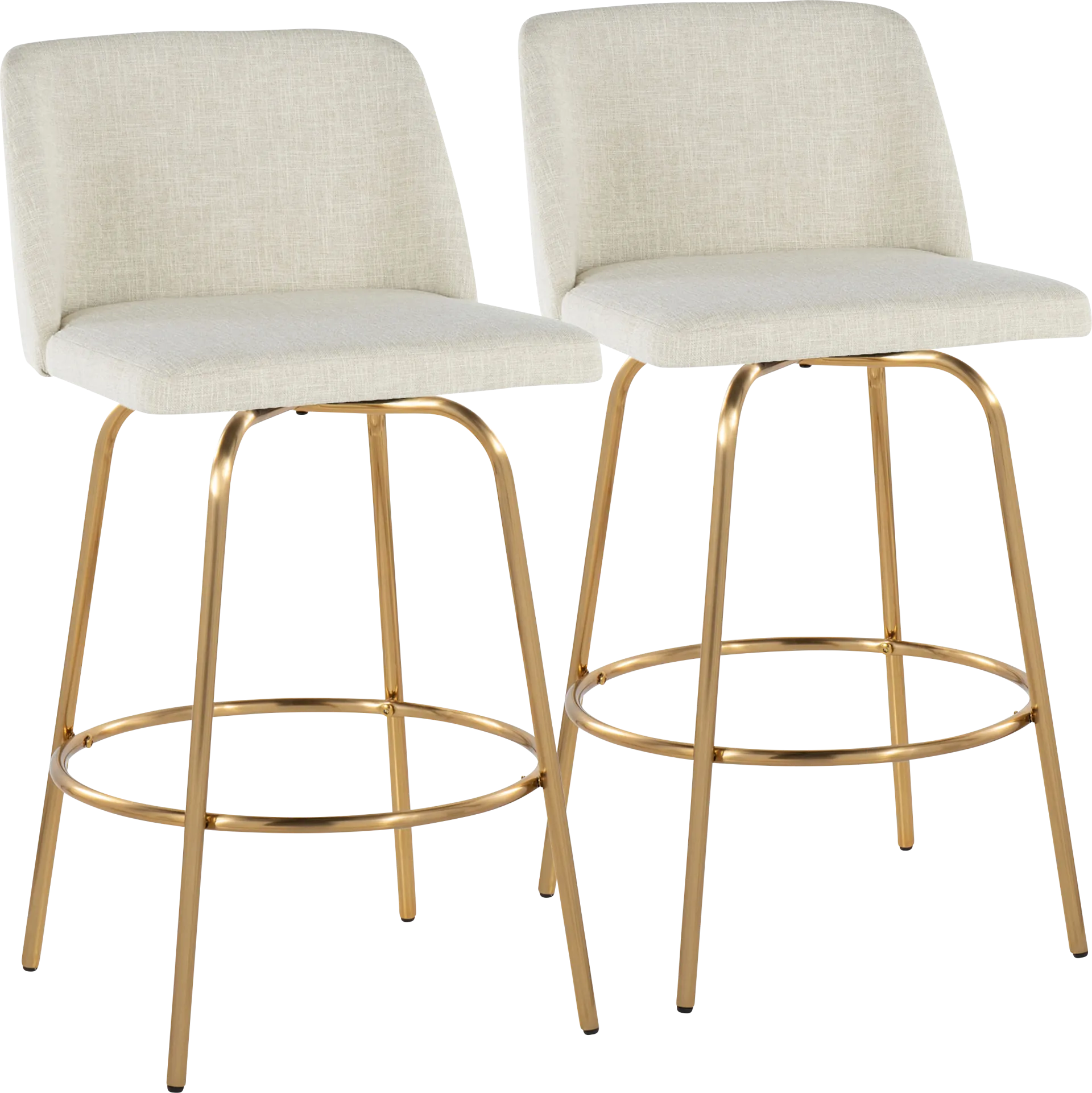 Wymering II Cream Swivel Counter Height Stool, Set of 2 - Image 1