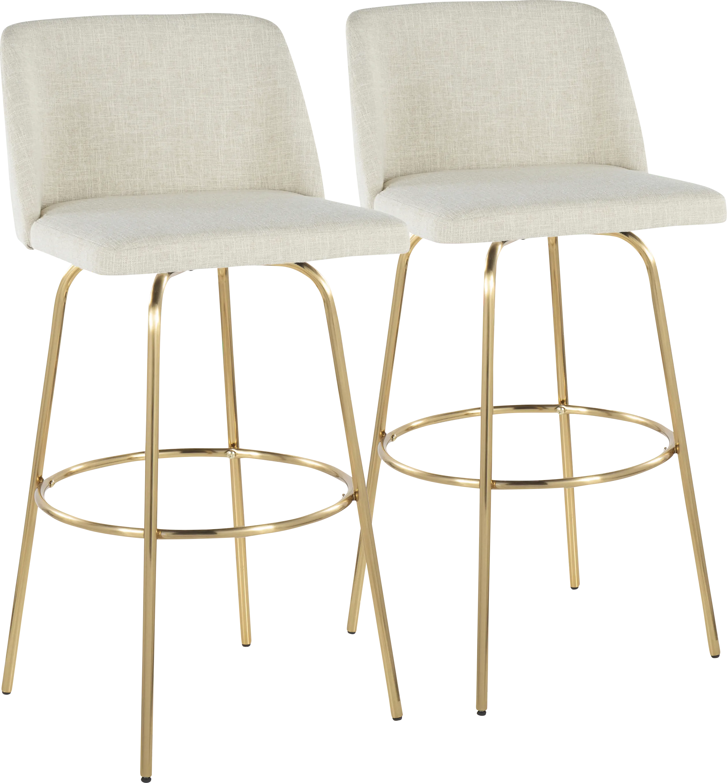 Wymering II Cream Swivel Barstool, Set of 2 - Thumbnail - Image 1
