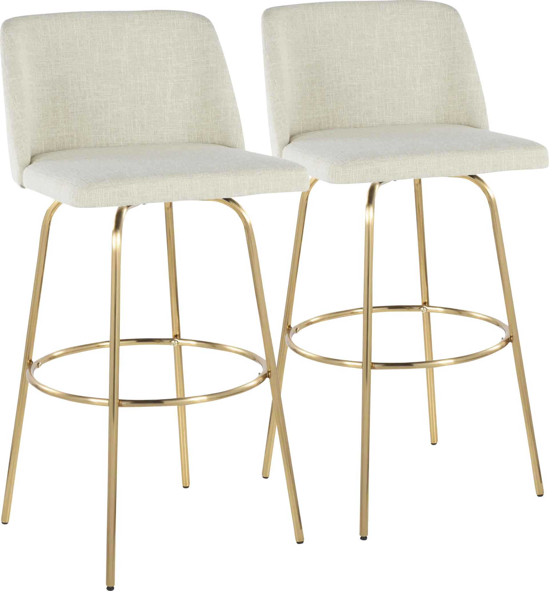 Wymering II Cream Swivel Barstool, Set of 2 - Image 1
