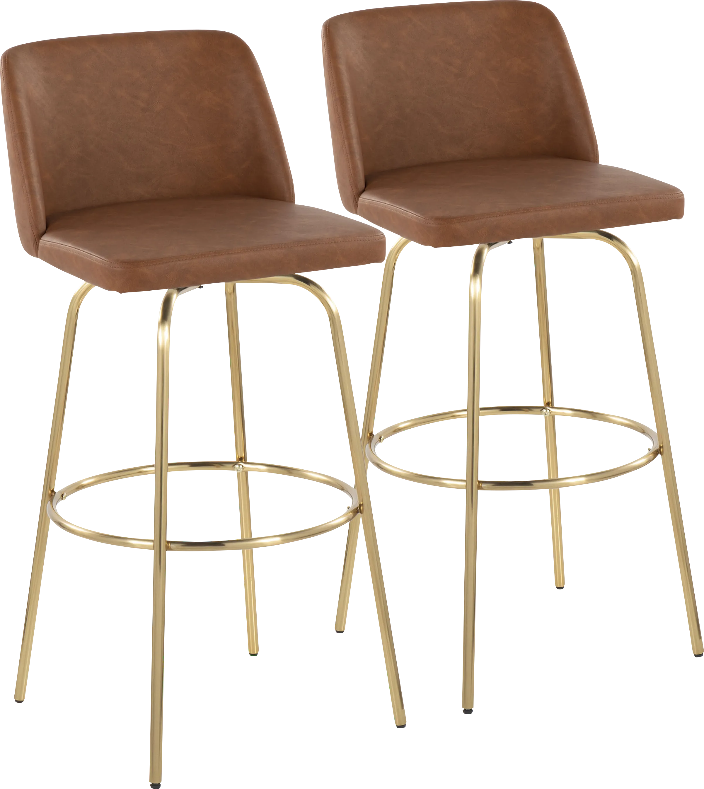 Wymering II Camel Swivel Barstool, Set of 2 - Thumbnail - Image 1