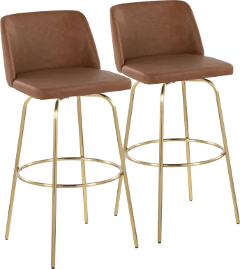 Wymering II Camel Swivel Barstool, Set of 2