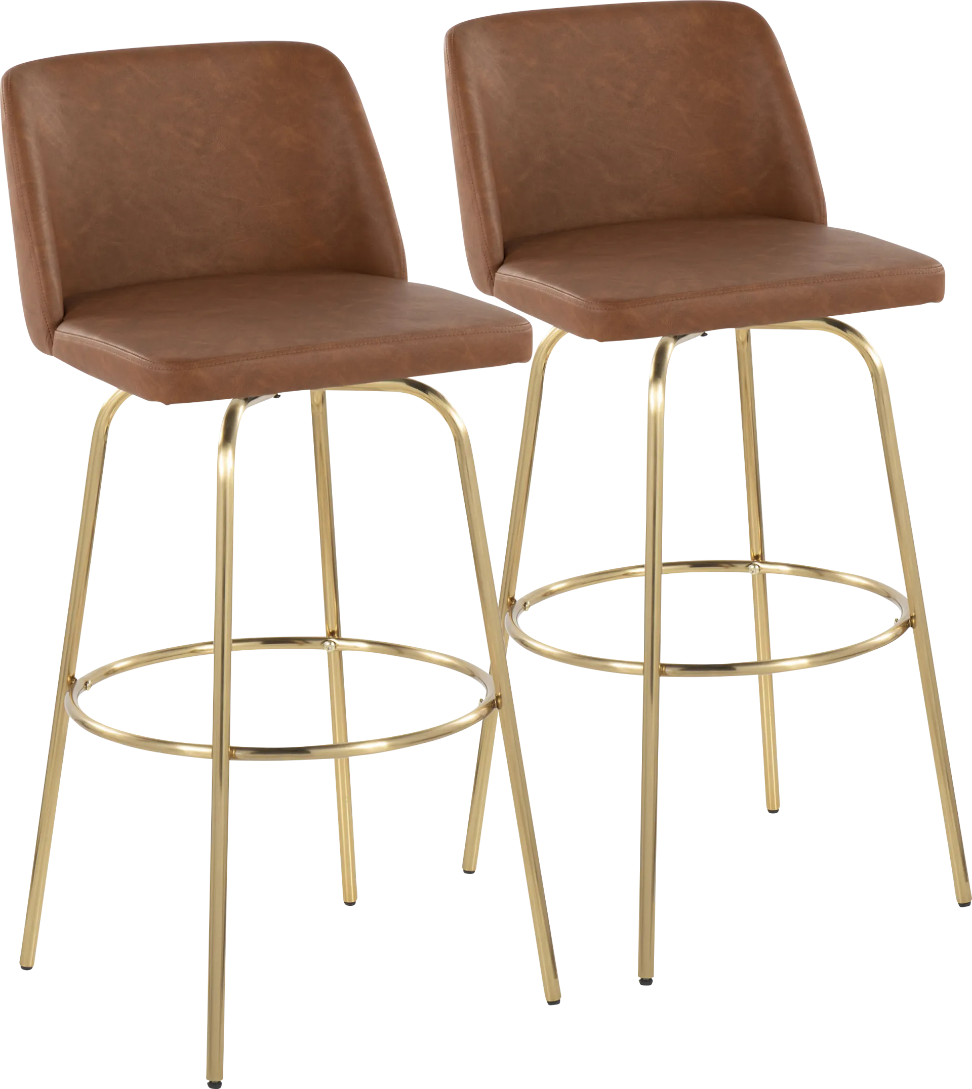 Wymering II Camel Swivel Barstool, Set of 2 - Image 1