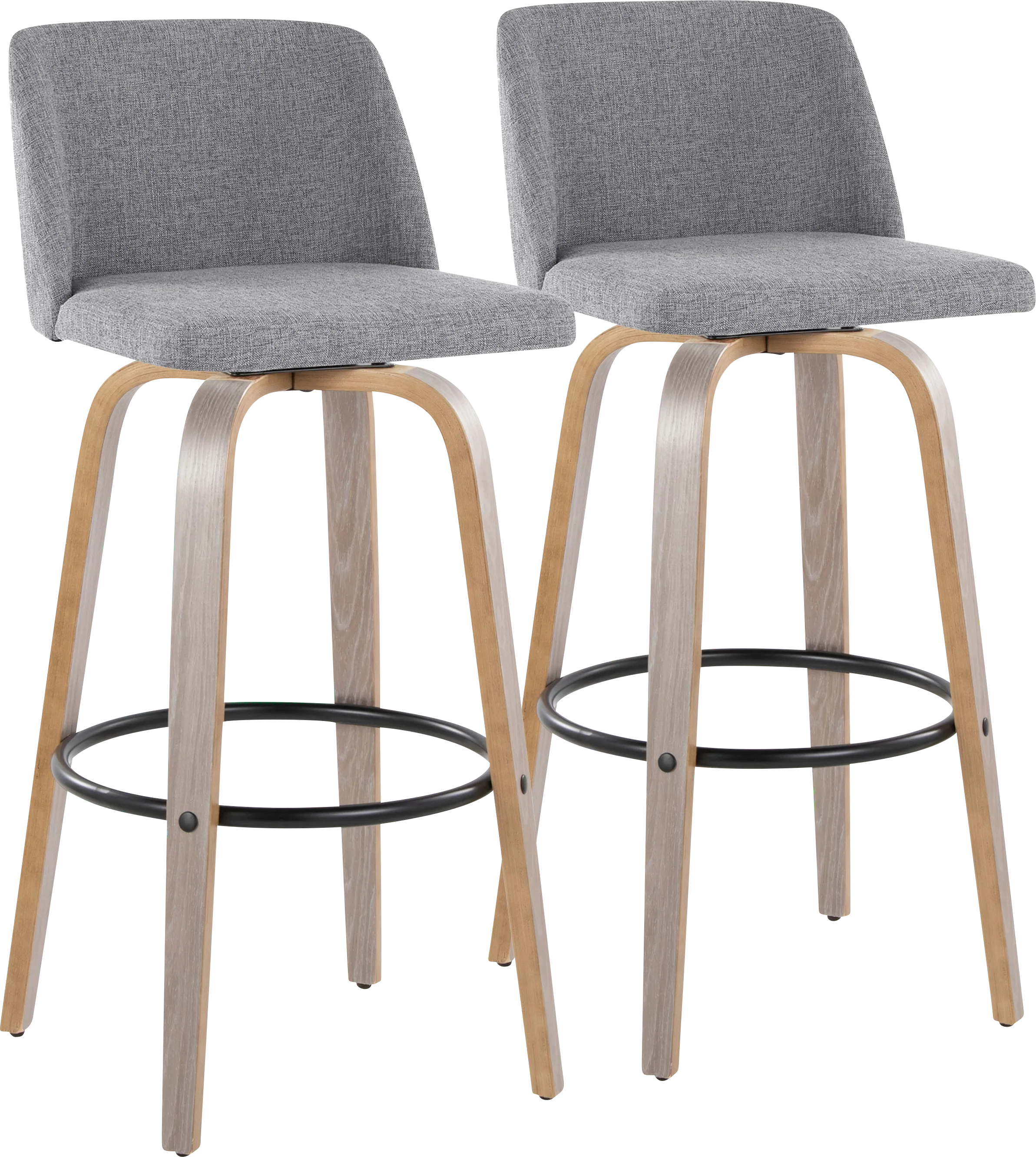 Wymering III Gray Swivel Barstool, Set of 2