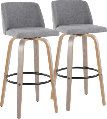 Wymering III Gray Swivel Barstool, Set of 2