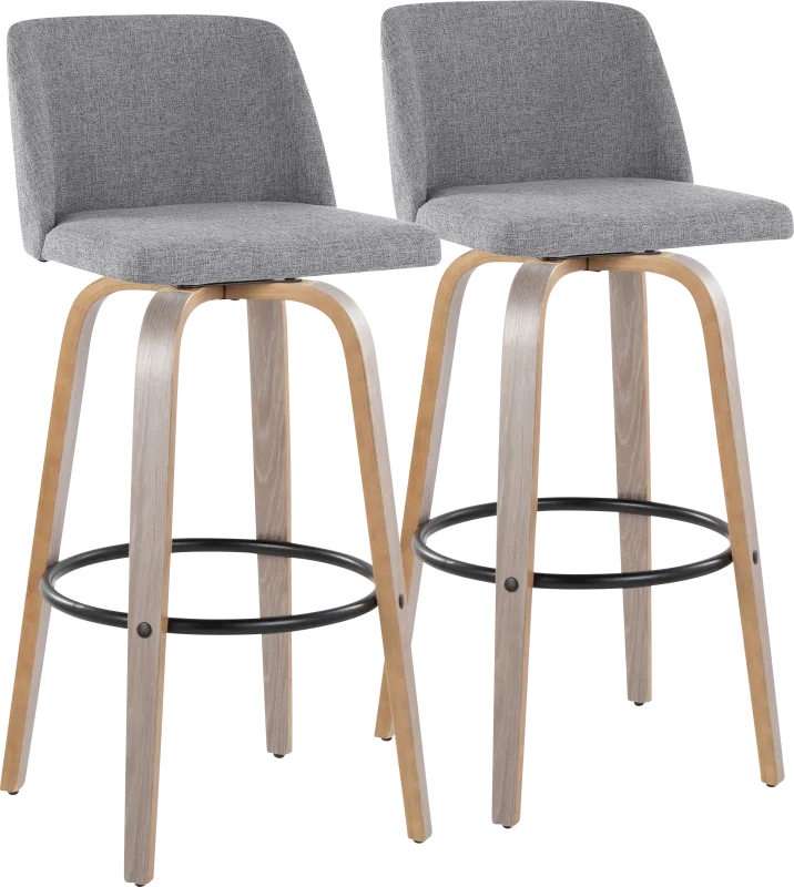 Wymering III Gray Swivel Barstool, Set of 2