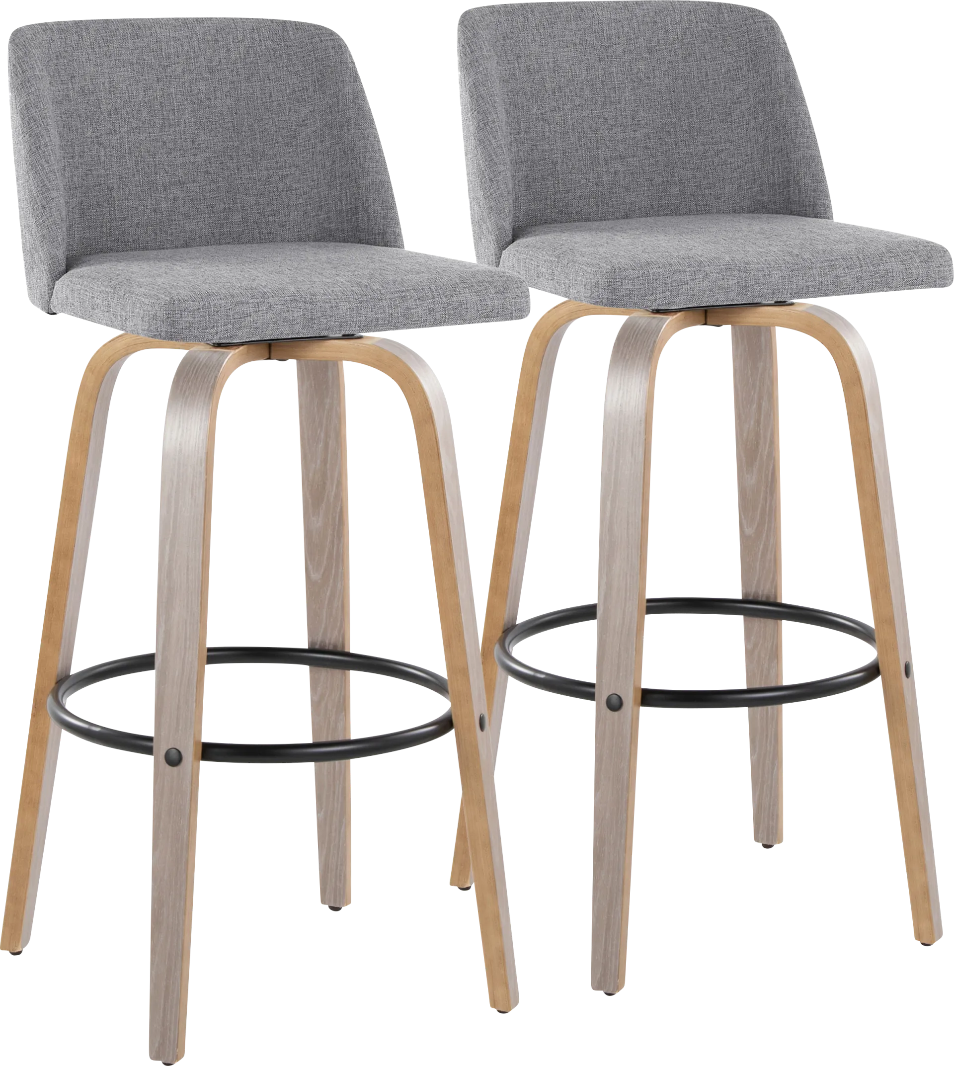 Wymering III Gray Swivel Barstool, Set of 2 - Image 1