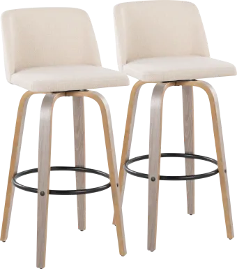 Wymering III Cream Swivel Barstool, Set of 2