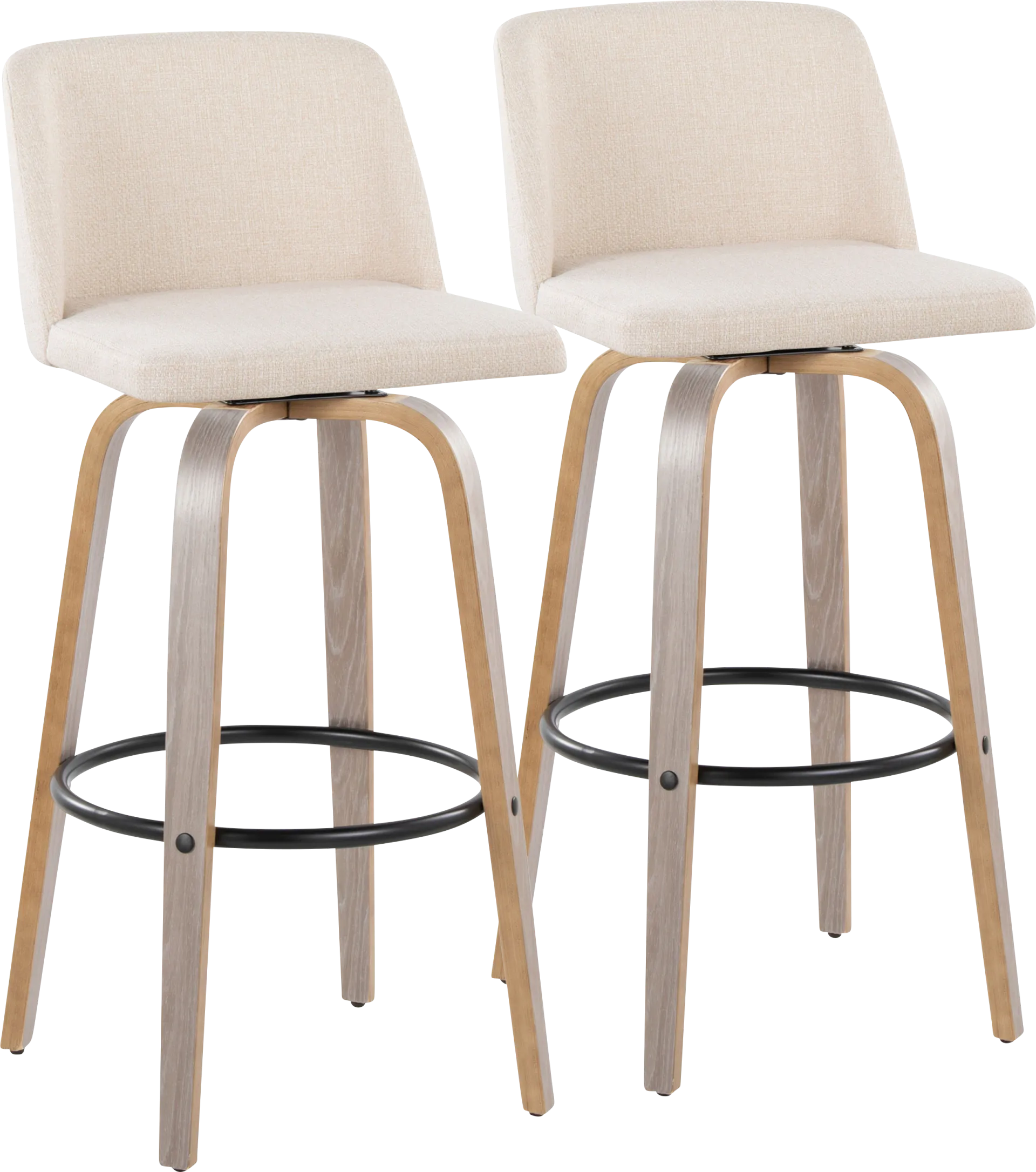 Wymering III Cream Swivel Barstool, Set of 2 - Image 1