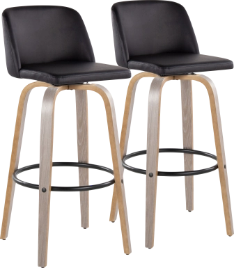 Wymering III Black Swivel Barstool, Set of 2
