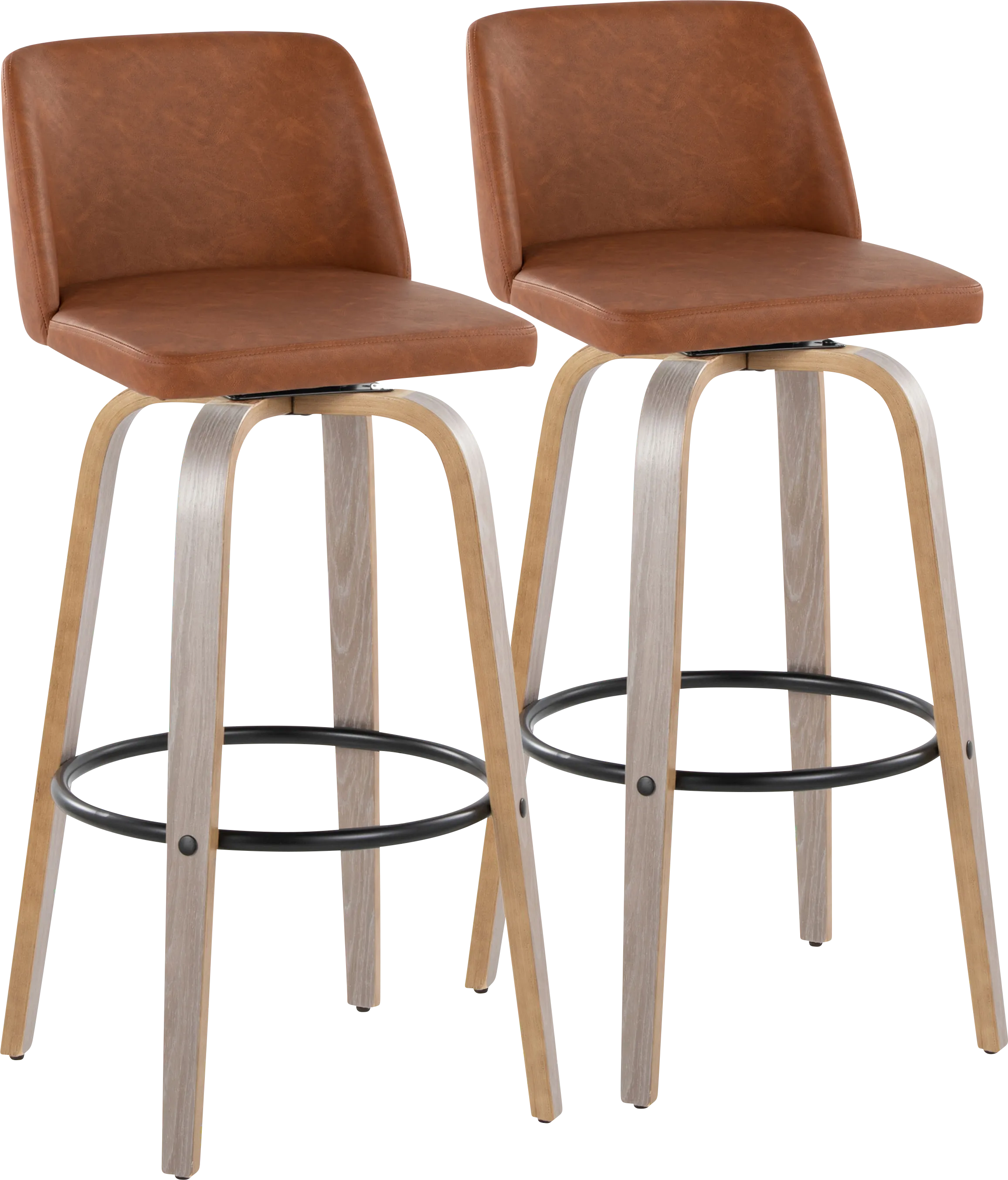 Wymering III Camel Swivel Barstool, Set of 2 - Thumbnail - Image 1