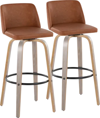 Wymering III Camel Swivel Barstool, Set of 2