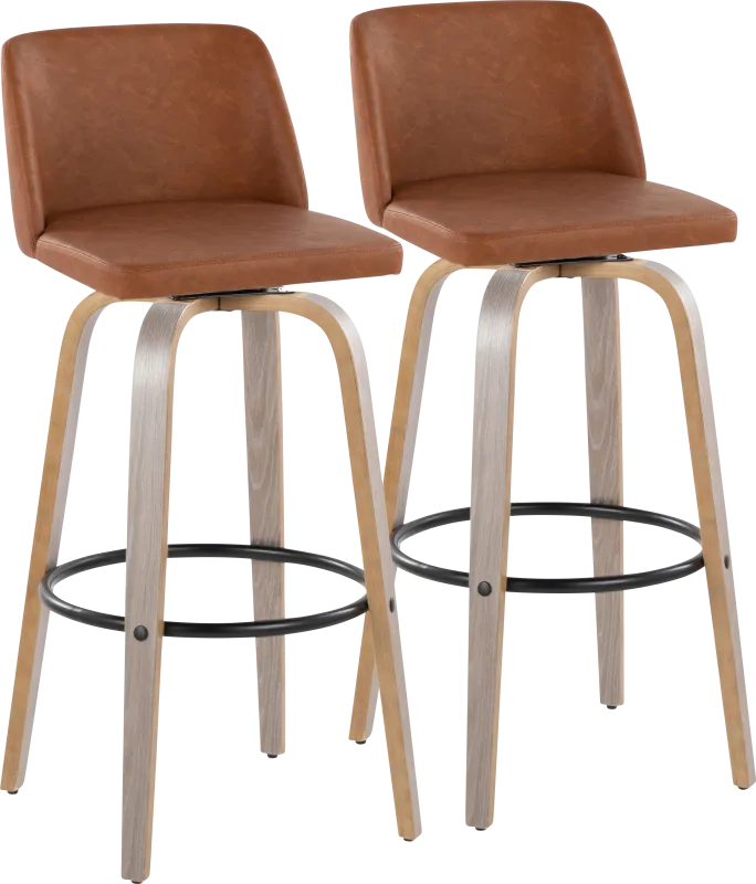 Wymering III Camel Swivel Barstool, Set of 2