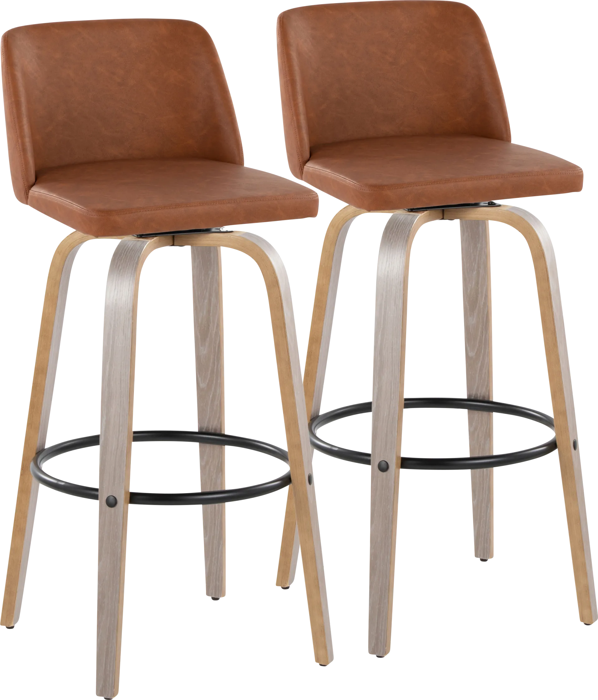 Wymering III Camel Swivel Barstool, Set of 2 - Image 1