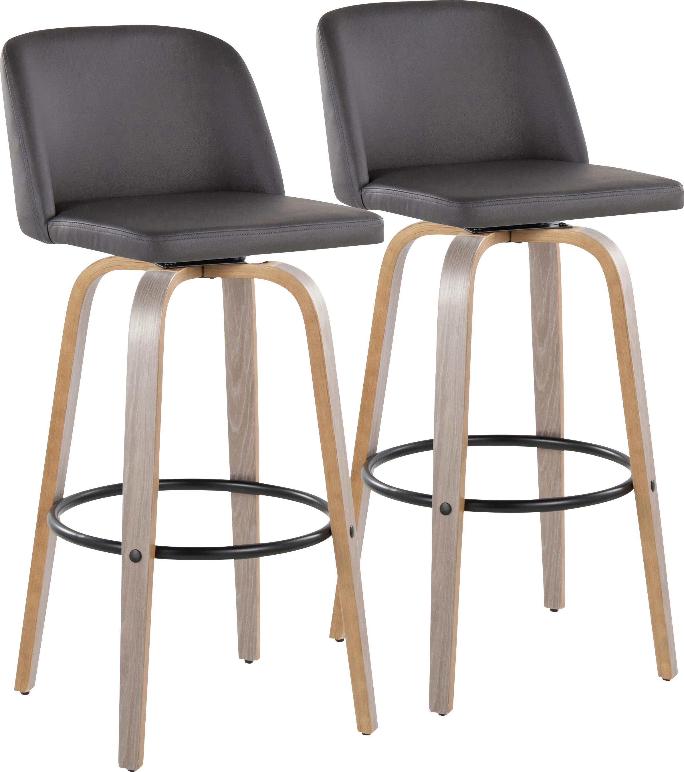 Wymering III Gray Swivel Barstool, Set of 2