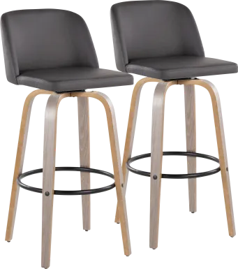 Wymering III Gray Swivel Barstool, Set of 2