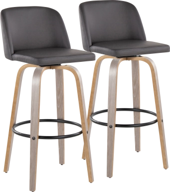 Wymering III Gray Swivel Barstool, Set of 2