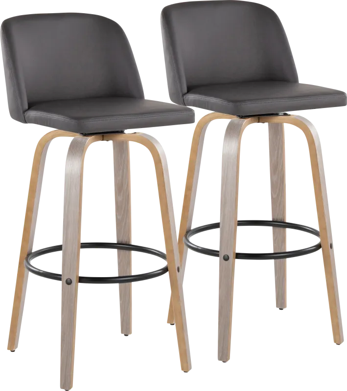 Wymering III Gray Swivel Barstool, Set of 2