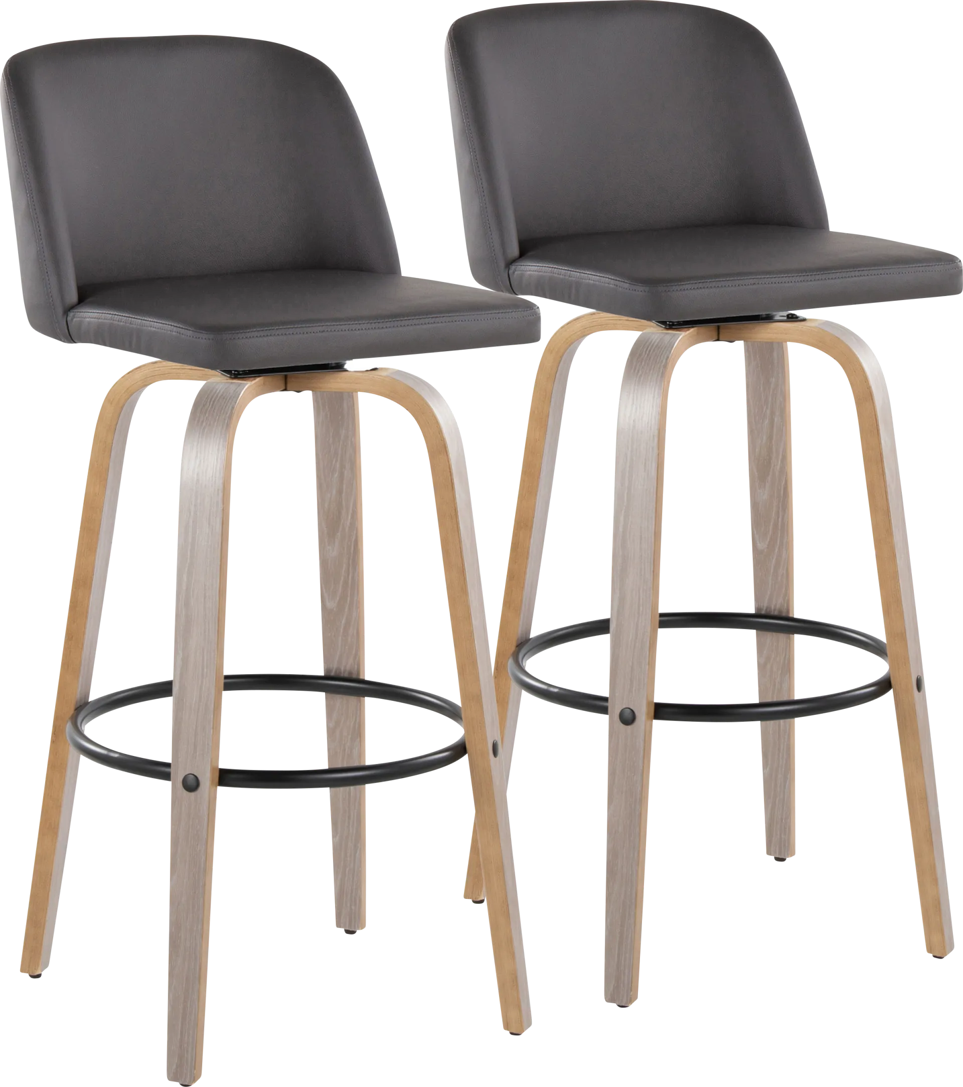 Wymering III Gray Swivel Barstool, Set of 2 - Image 1