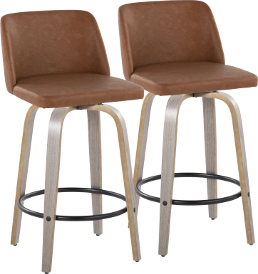 Wymering III Camel Swivel Counter Height Stool, Set of 2
