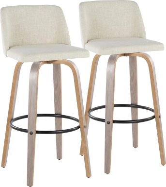Wymering III Beige Swivel Barstool, Set of 2