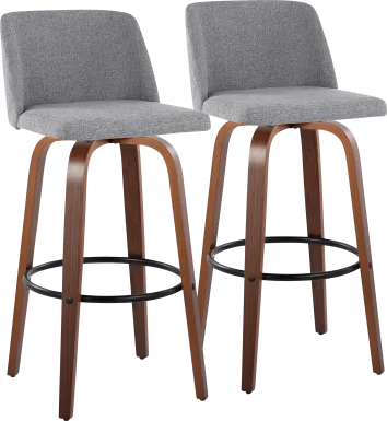 Wymering V Gray Swivel Barstool, Set of 2