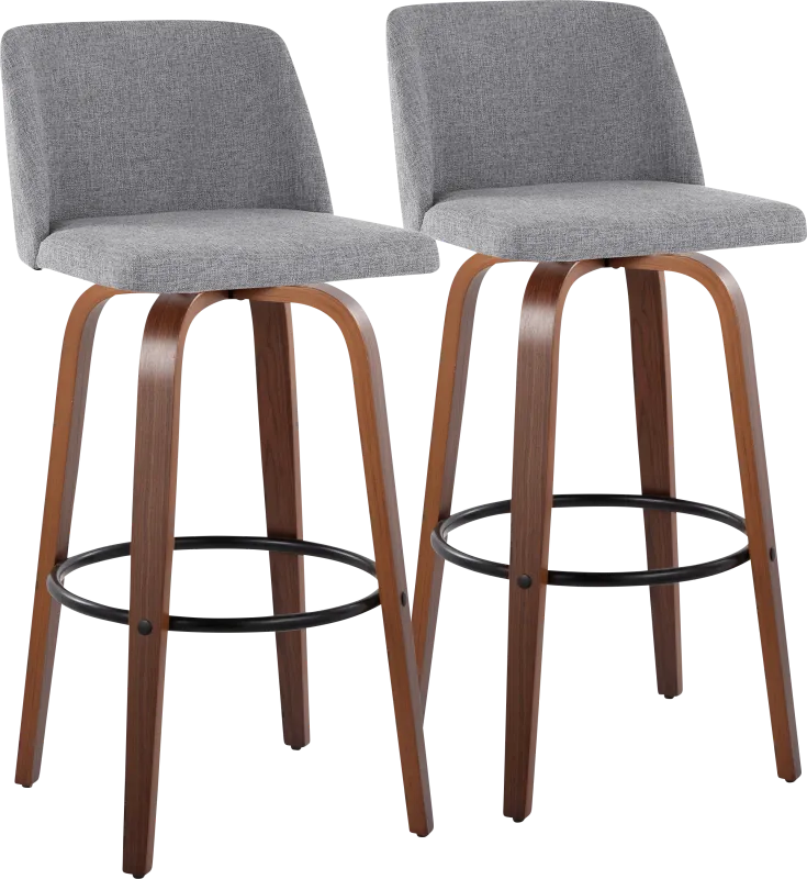 Wymering V Gray Swivel Barstool, Set of 2