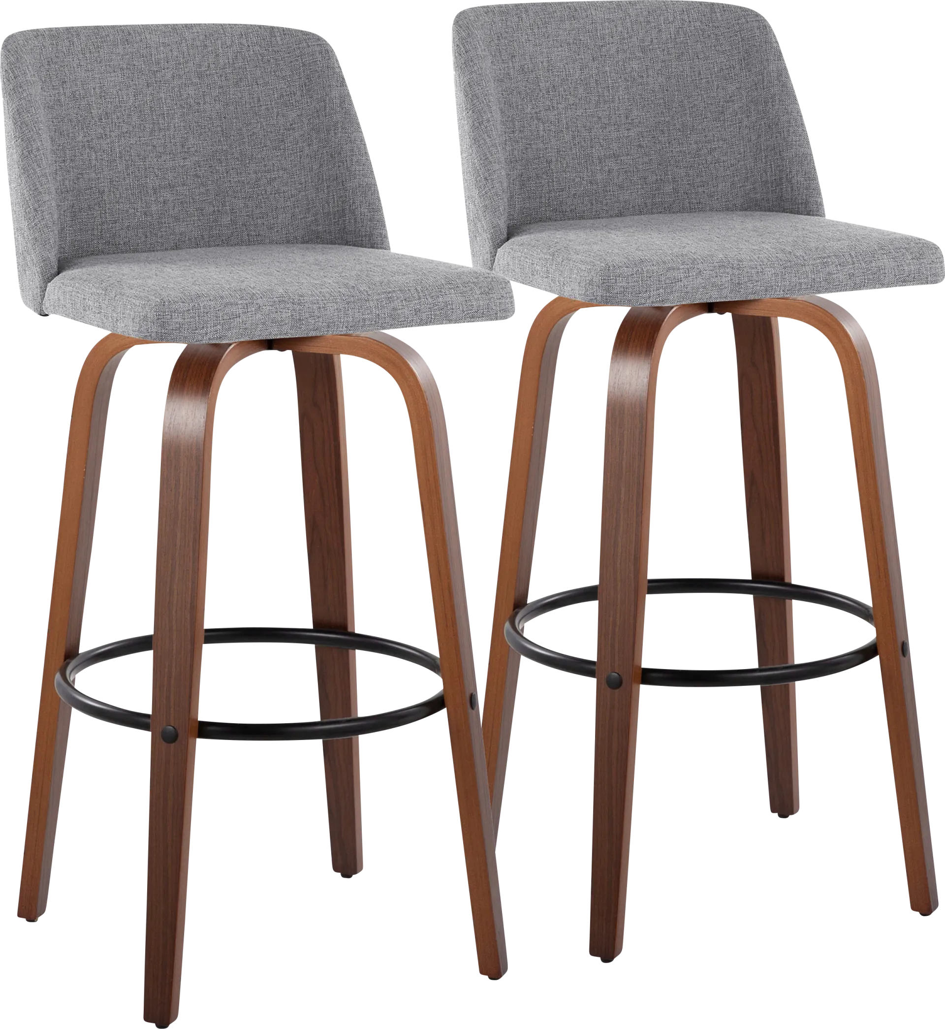 Wymering V Gray Swivel Barstool, Set of 2 - Image 1