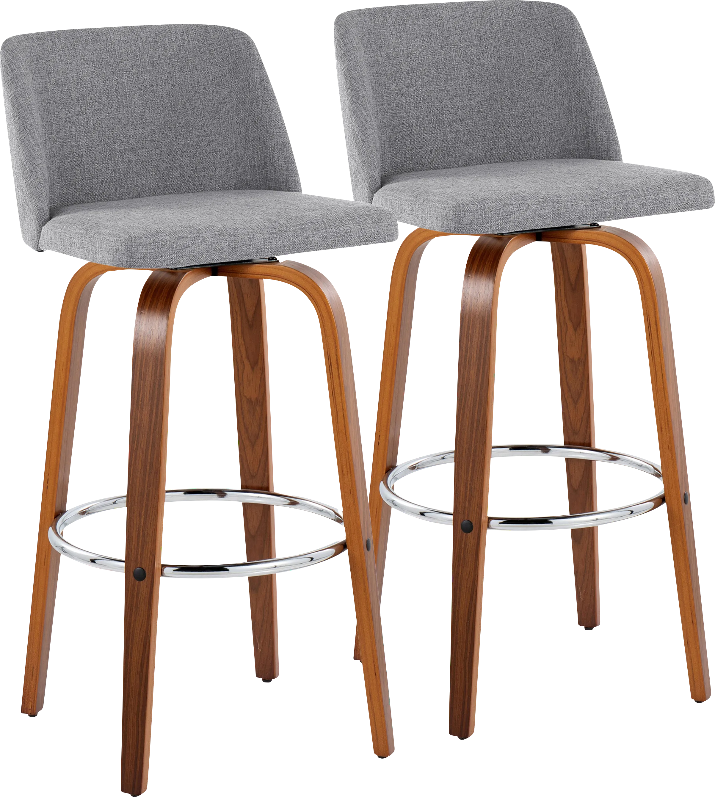 Wymering VI Light Gray Swivel Barstool, Set of 2 - Thumbnail - Image 1