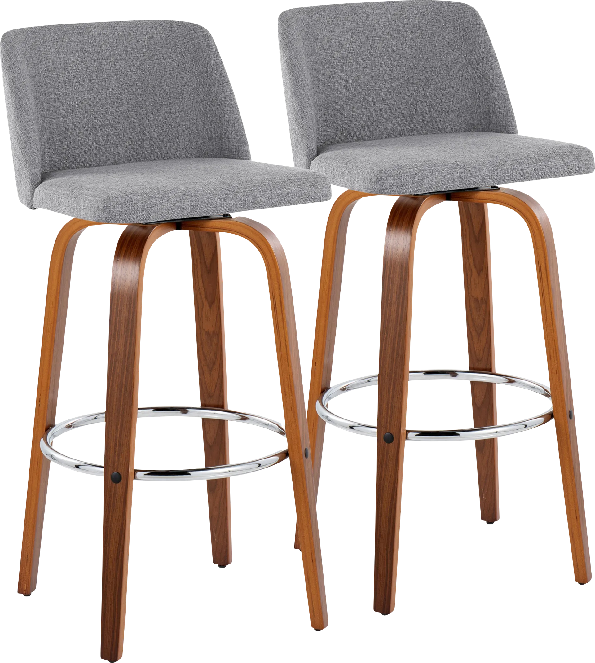 Wymering VI Light Gray Swivel Barstool, Set of 2 - Image 1