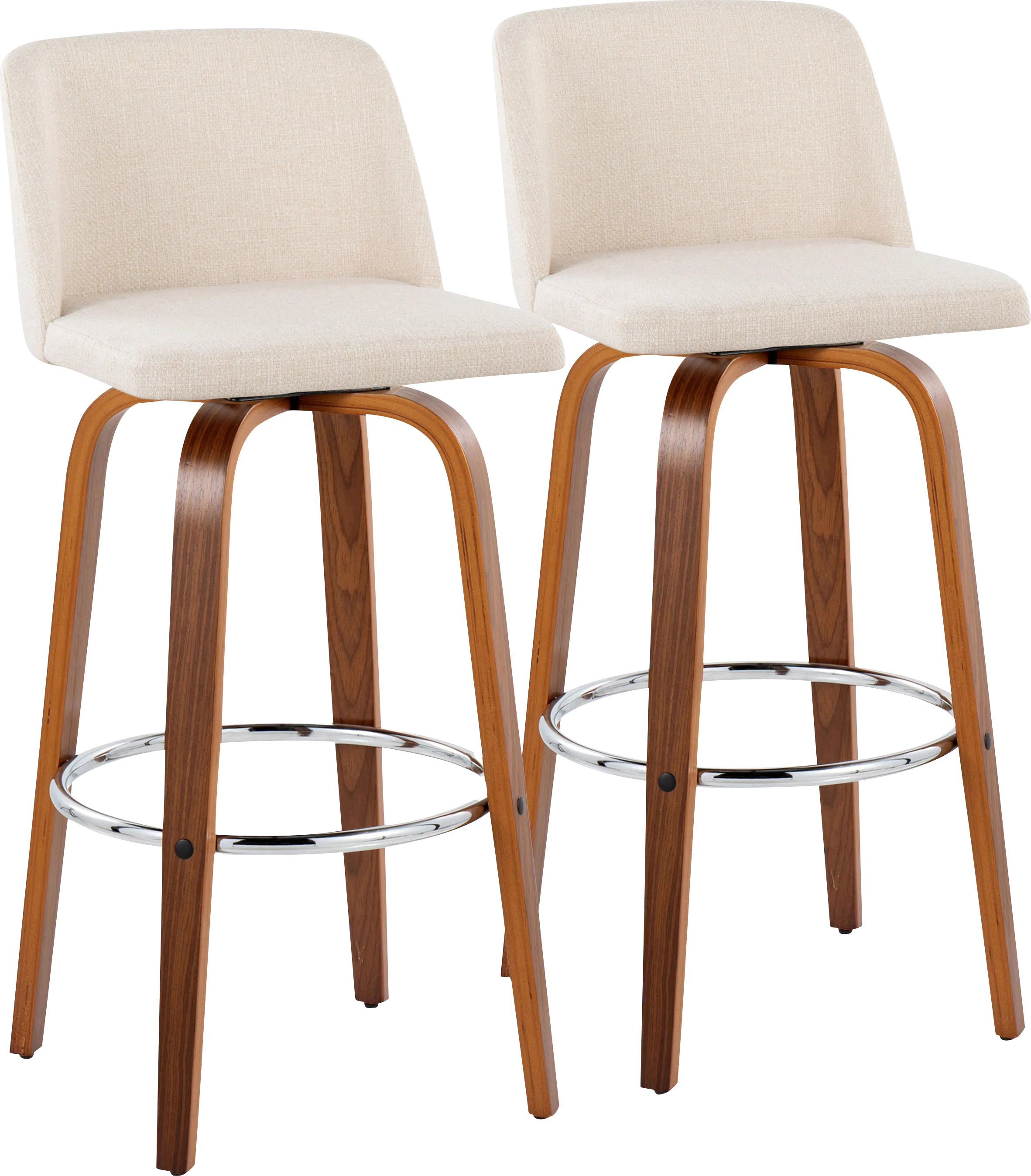 Wymering VI Cream Swivel Barstool, Set of 2 - Thumbnail - Image 1