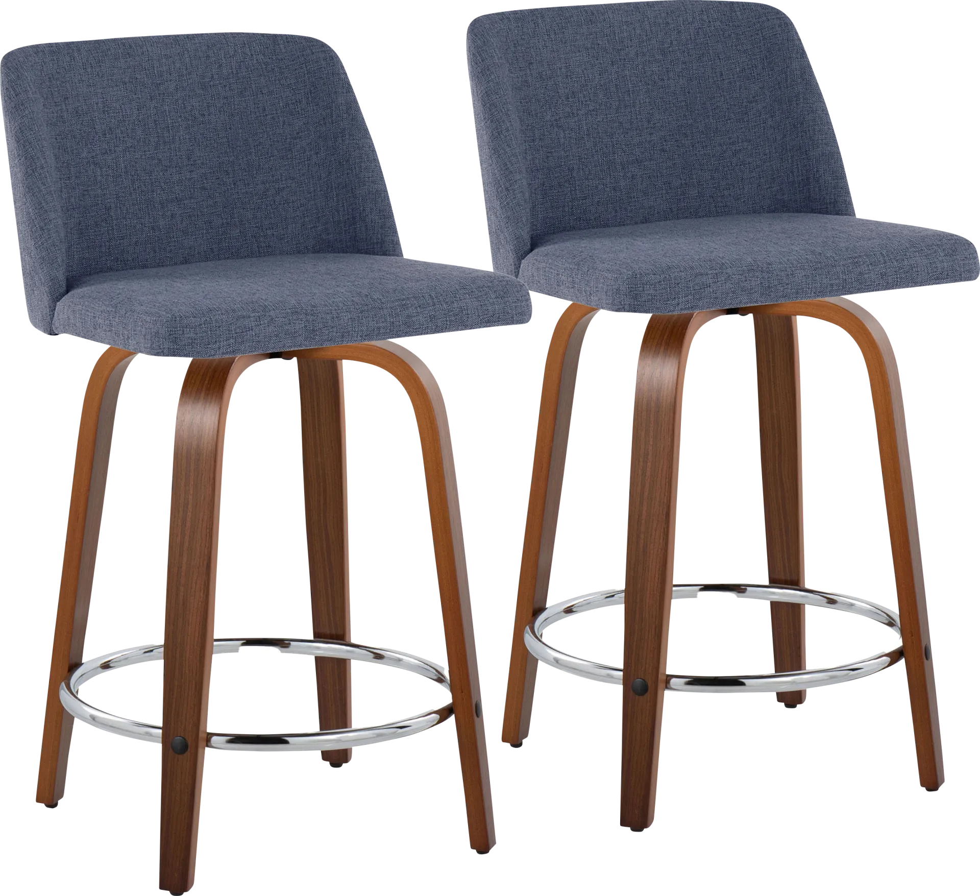 Wymering VI Blue Swivel Counter Height Stool, Set of 2 - Image 1