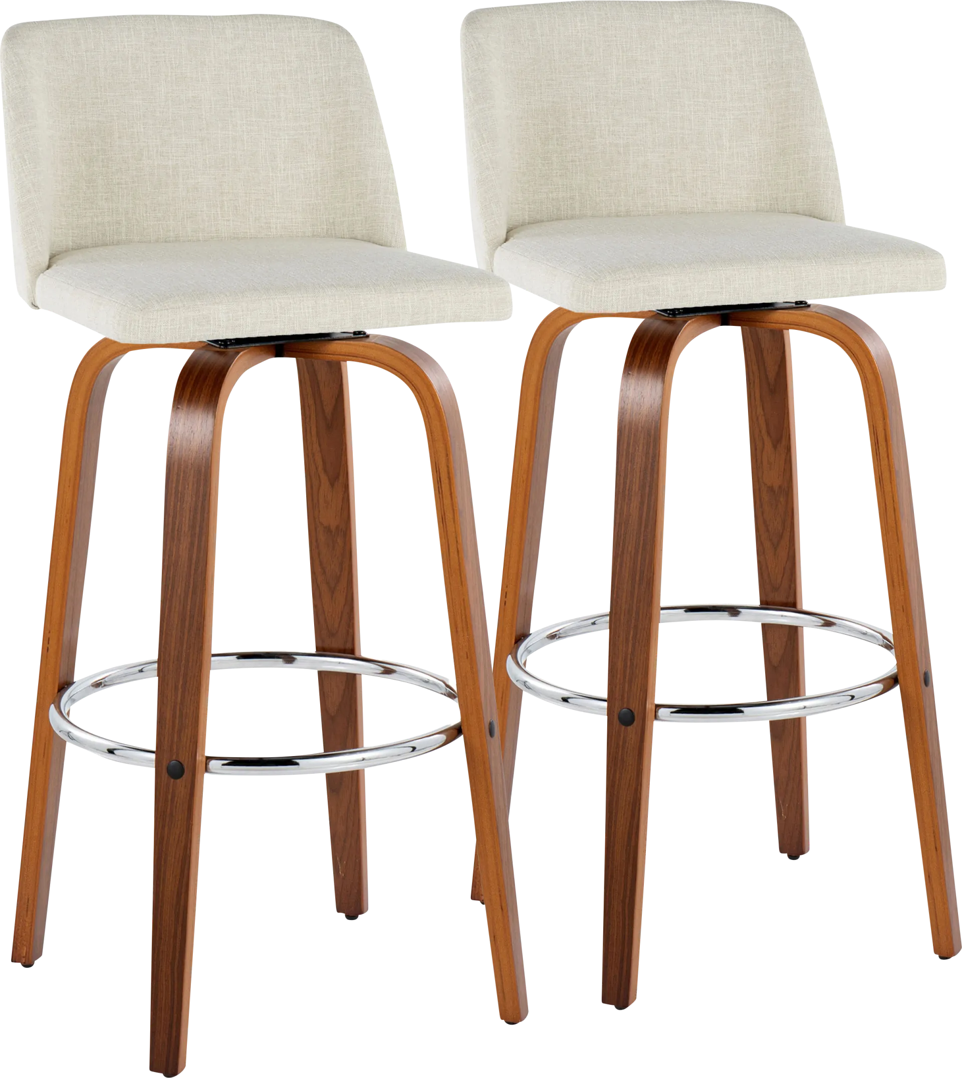 Wymering VI Beige Swivel Barstool, Set of 2 - Image 1