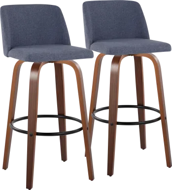 Wymering V Blue Swivel Barstool, Set of 2
