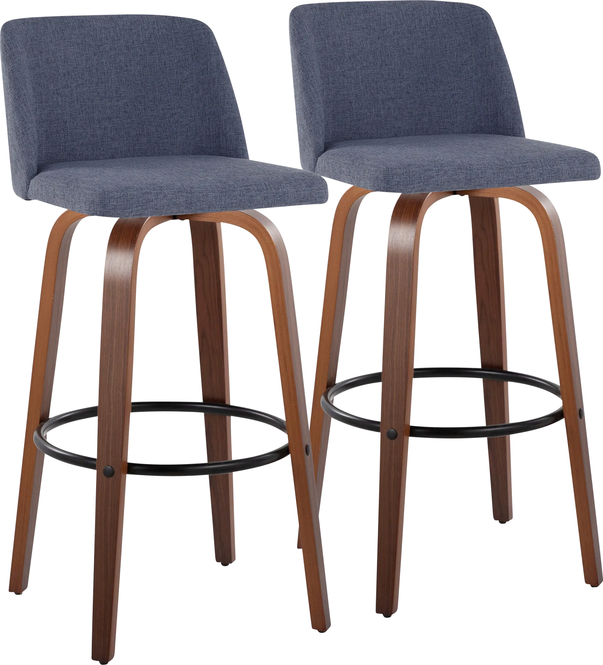 Wymering V Blue Swivel Barstool, Set of 2 - Image 1