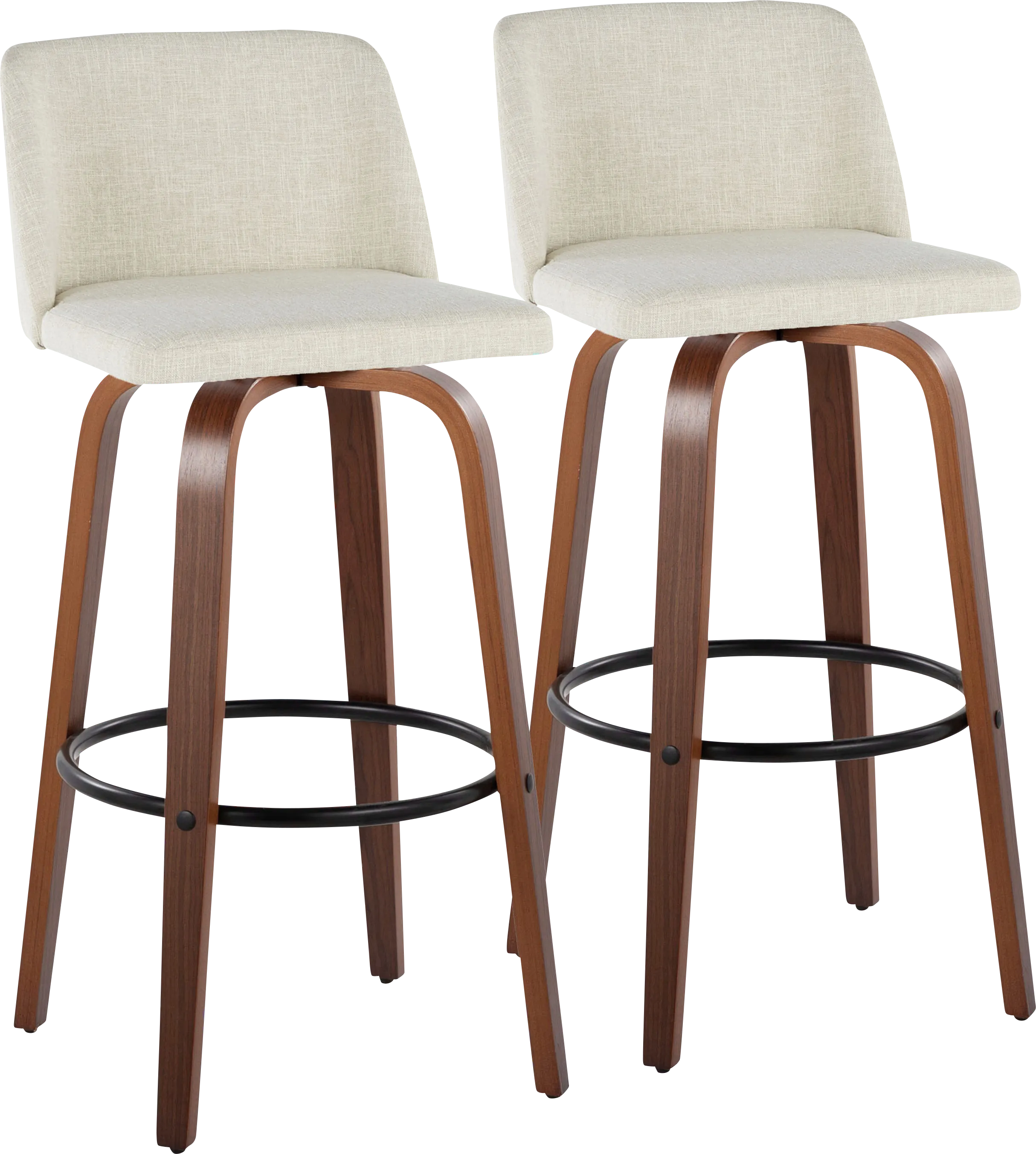 Wymering V Cream Swivel Barstool, Set of 2 - Thumbnail - Image 1