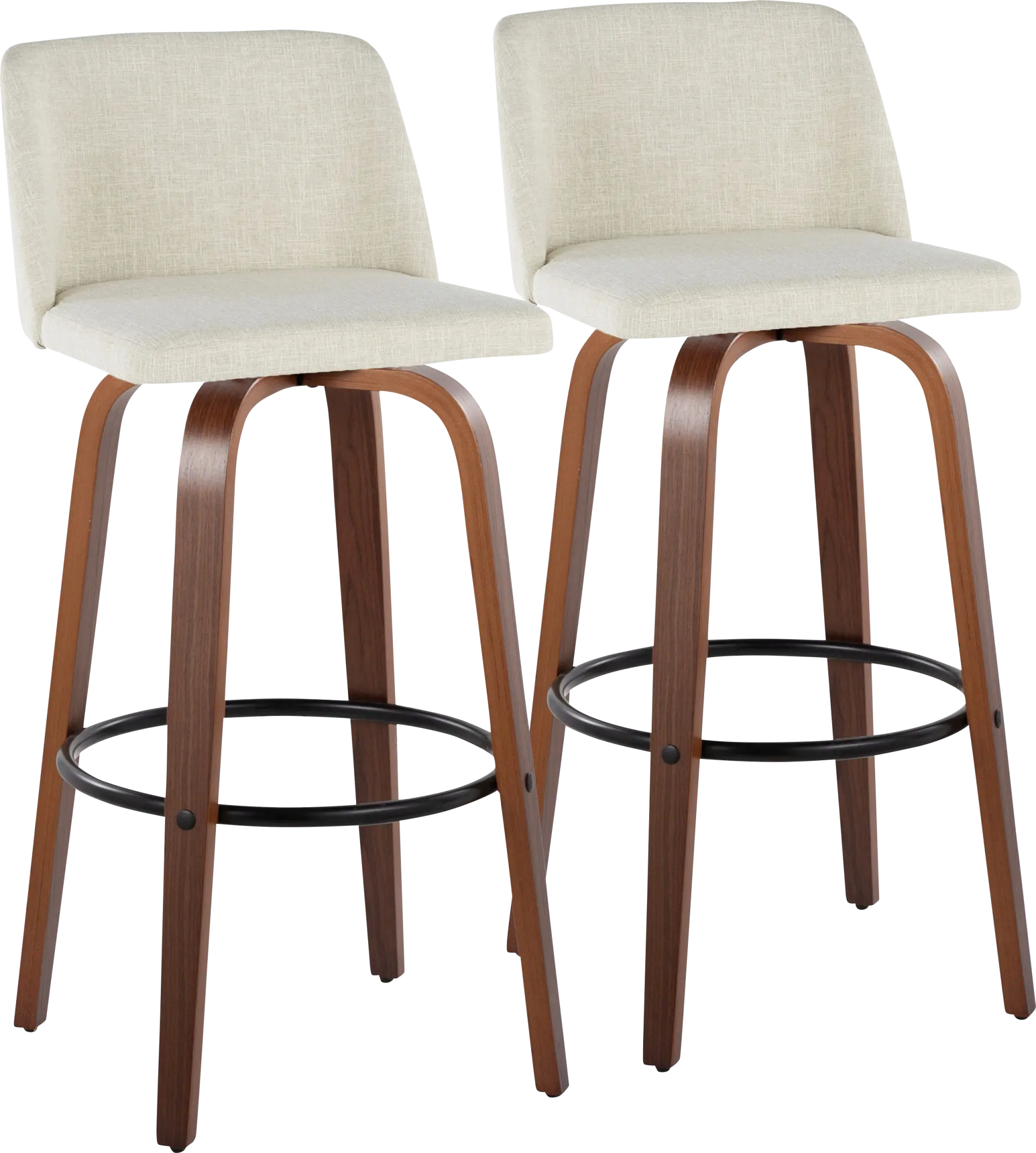 Wymering V Cream Swivel Barstool, Set of 2