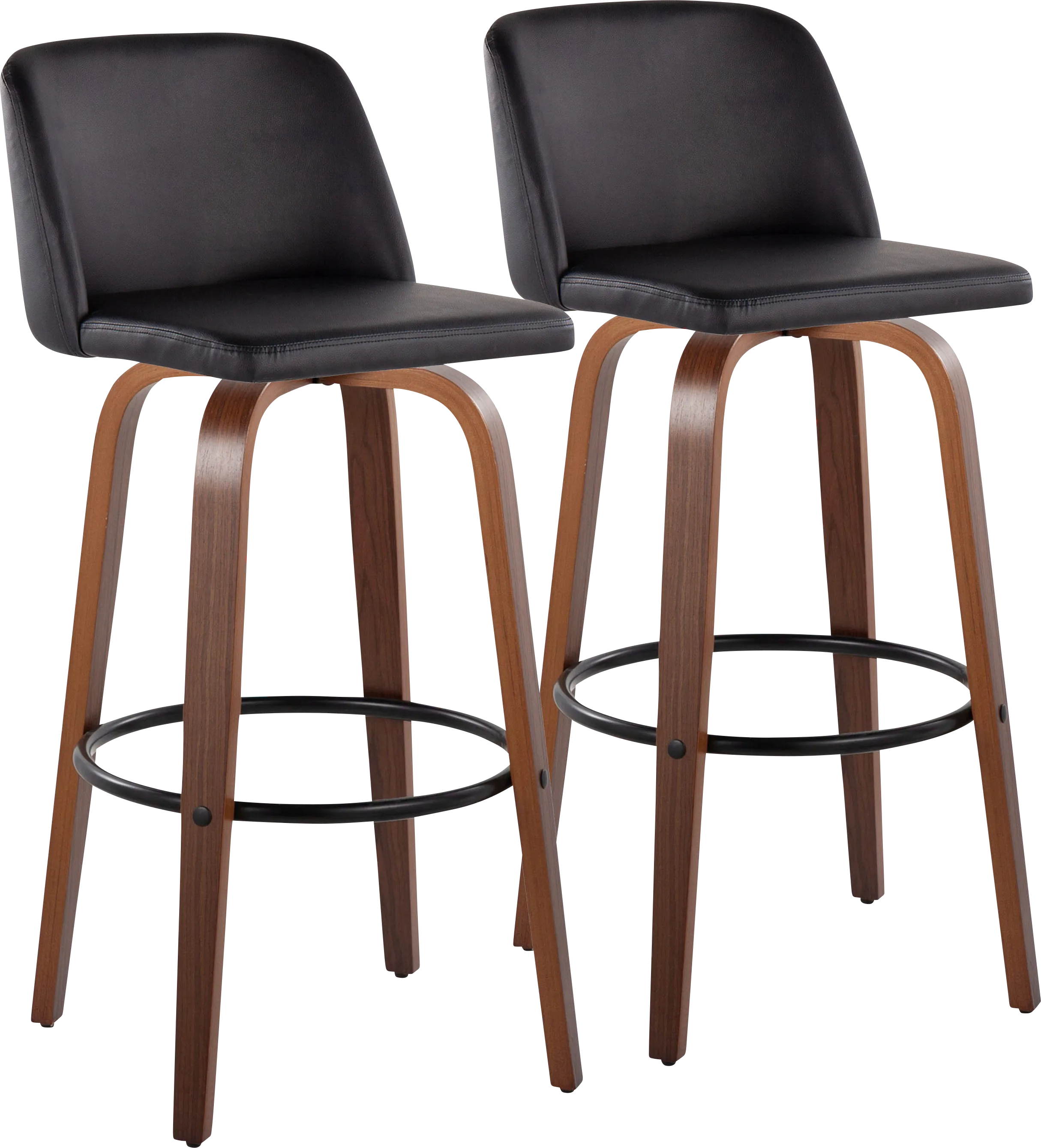 Wymering VII Black Swivel Barstool, Set of 2