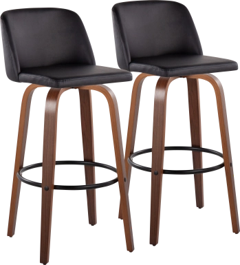 Wymering VII Black Swivel Barstool, Set of 2
