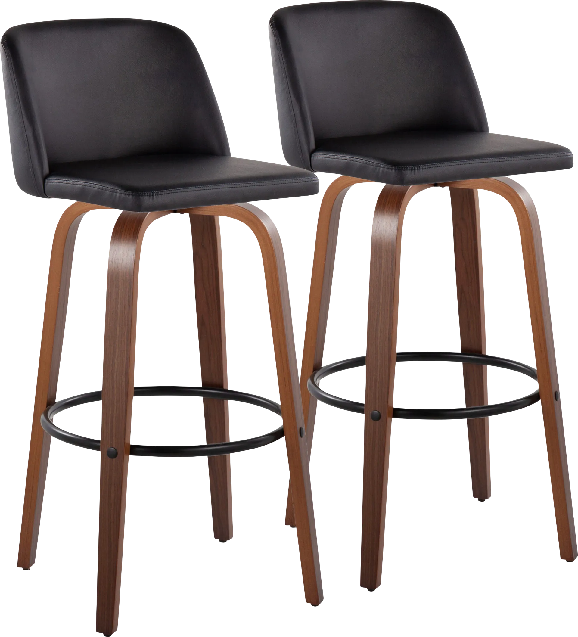 Wymering VII Black Swivel Barstool, Set of 2 - Image 1