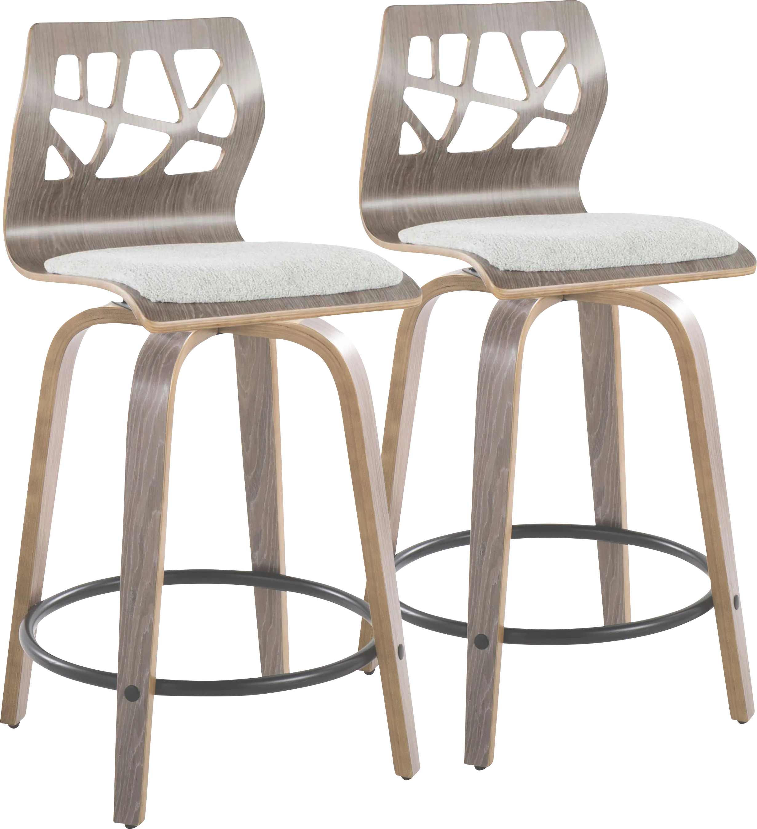 Watsonia III Light Gray Swivel Counter Height Stool, Set of 2 - Thumbnail - Image 1