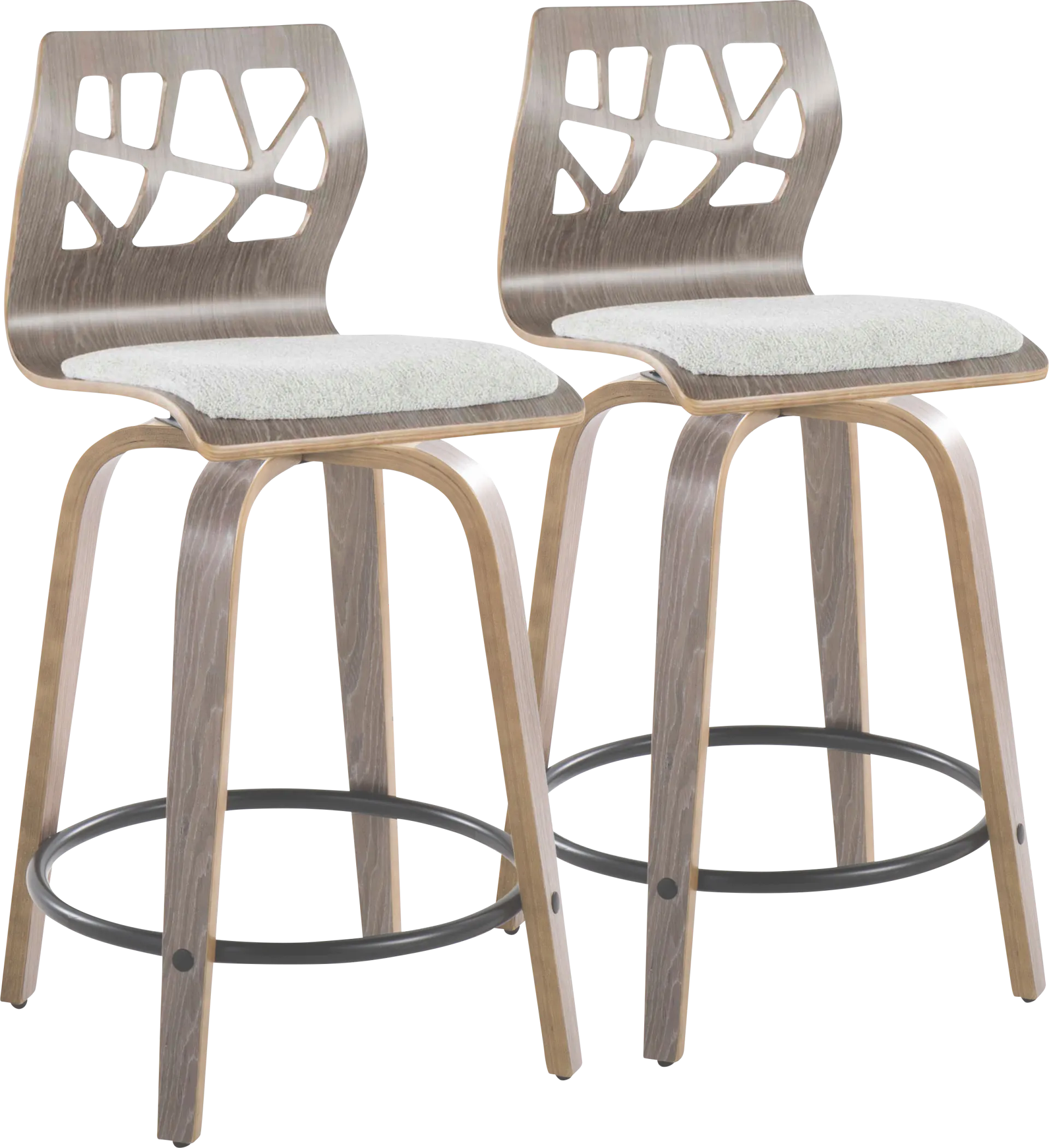Watsonia III Light Gray Swivel Counter Height Stool, Set of 2 - Image 1