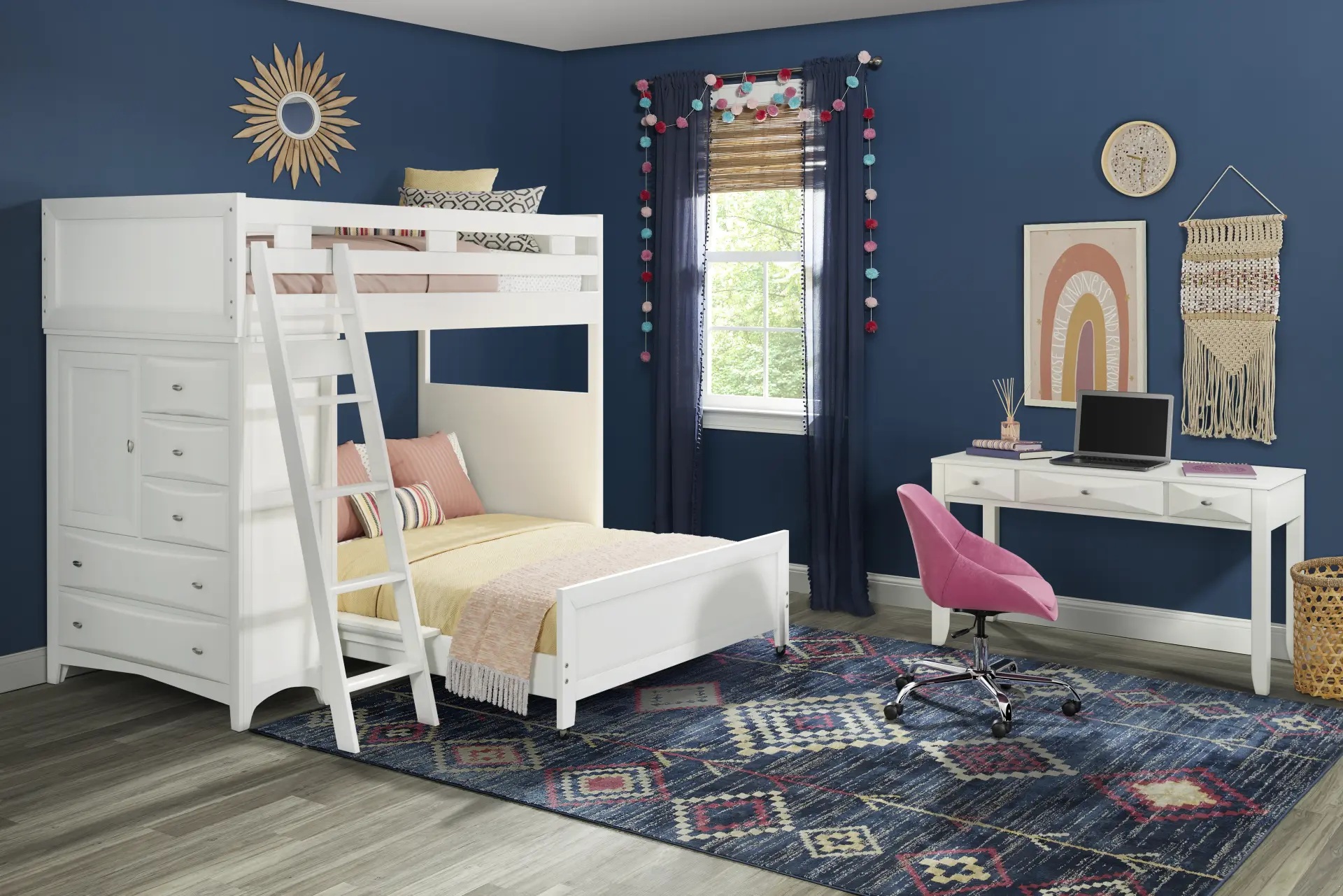 Ivy League 2.0 White Twin/Full Loft with Chest