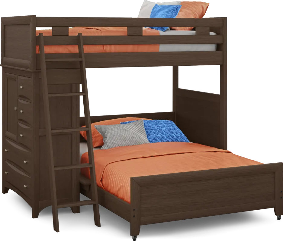 Ivy League 2.0 Walnut Twin/Full Loft with Chest