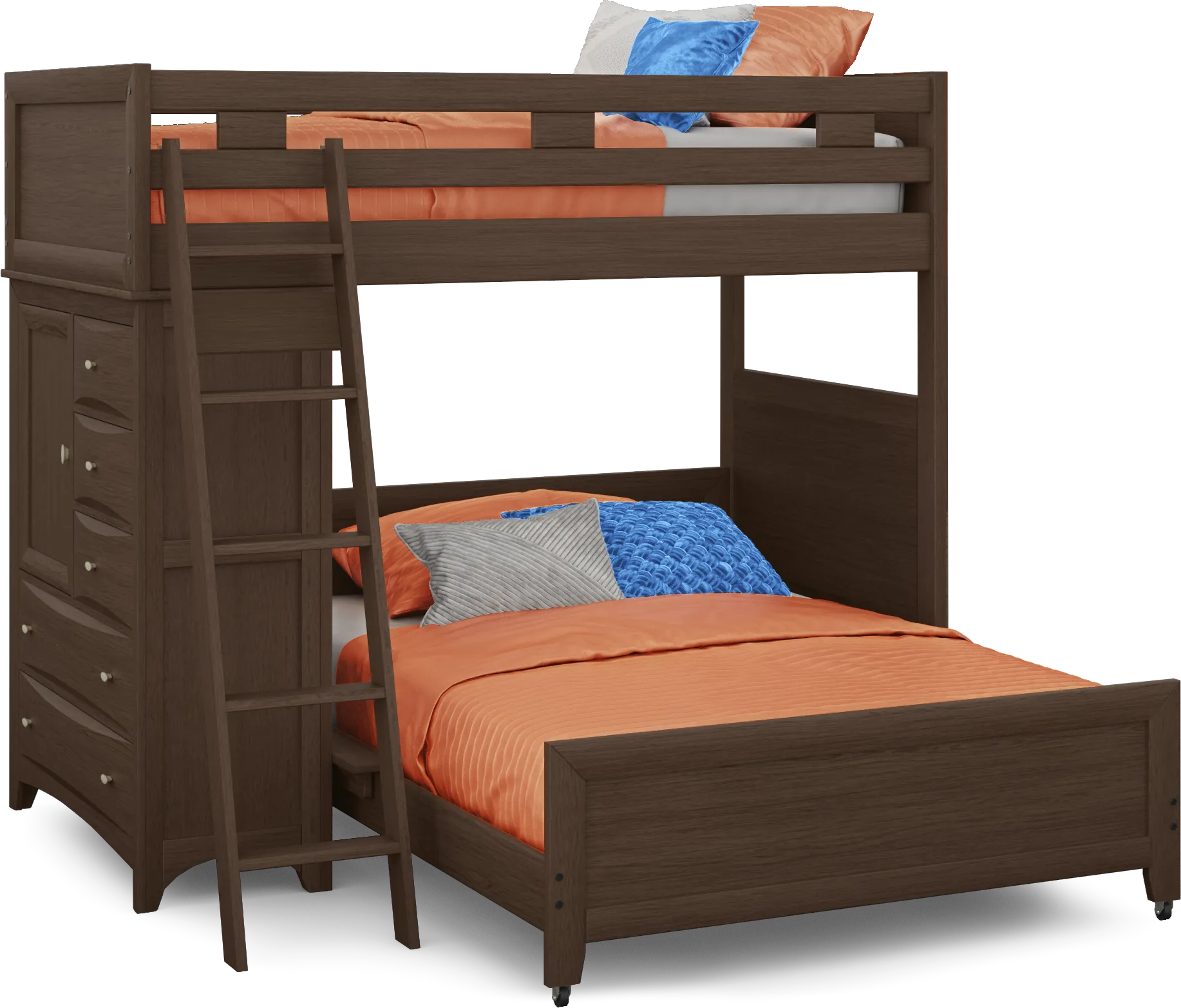 Ivy League 2.0 Walnut Twin/Full Loft with Chest - Image 1
