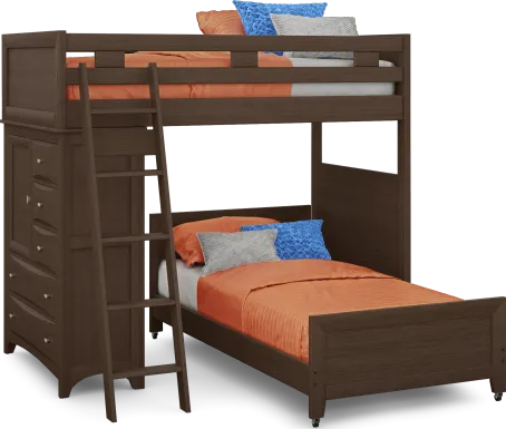 Ivy League 2.0 Walnut Twin/Twin Loft with Chest