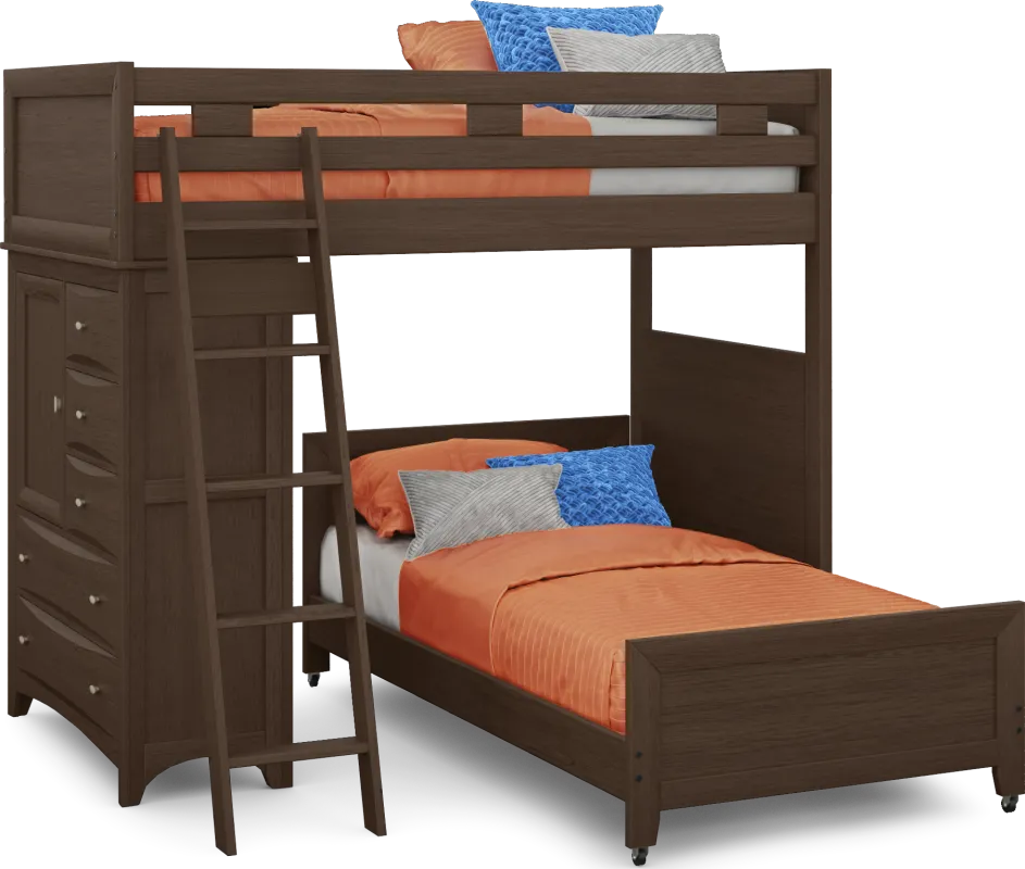 Ivy League 2.0 Walnut Twin/Twin Loft with Chest