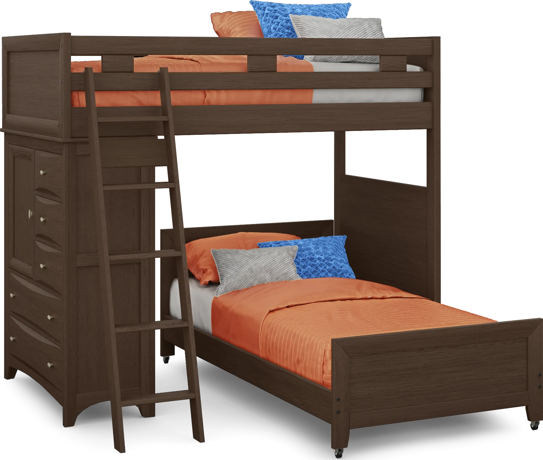 Ivy League 2.0 Walnut Twin/Twin Loft with Chest - Image 1
